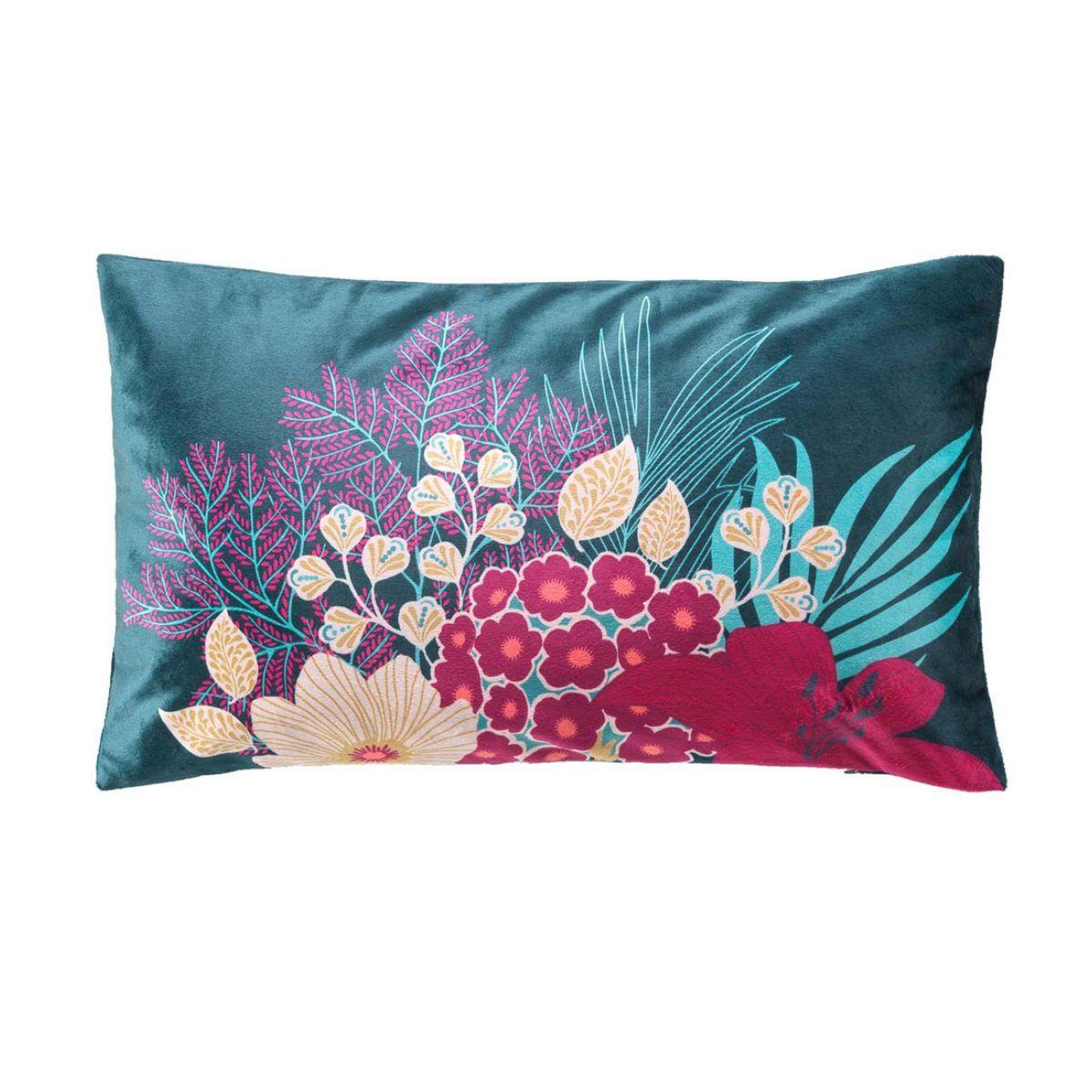 Voir la diapositive 1 : Douceur d'Intérieur Coussin déco velours  winteria  30x50cm bleu