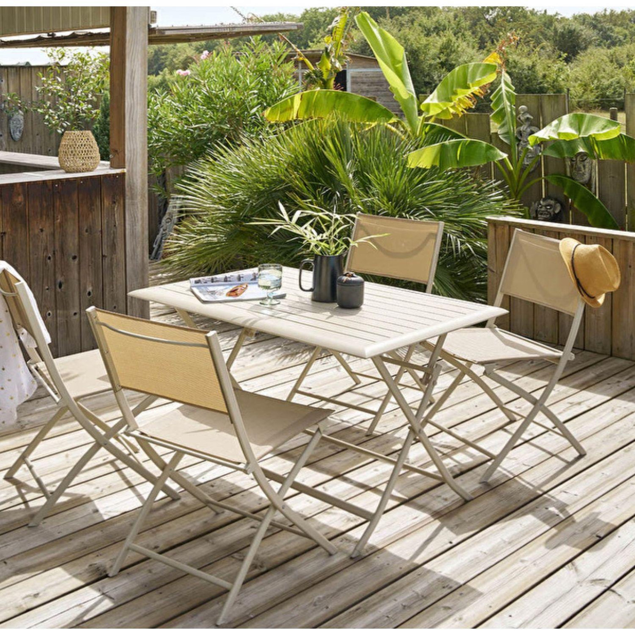 Voir la diapositive 2 : HESPERIDE Table de jardin pliante azua en aluminium