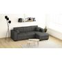 Voir la diapositive 1 : Canapé d'angle droit convertible 4 places avec coffre  de rangement revêtement tissu CARIBEA 