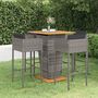 Voir la diapositive 1 : VIDAXL Ensemble de bar de jardin 5 pcs et coussins Resine tressee Gris