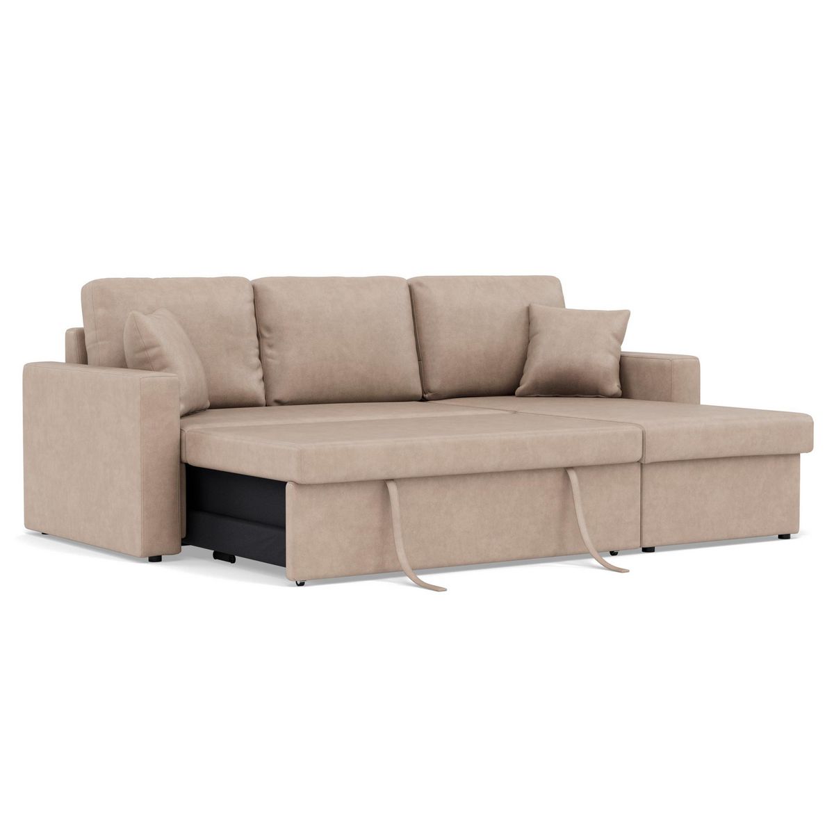 BEST MOBILIER Cyrus - canapé d'angle réversible 4 places - convertible avec coffre - en simili