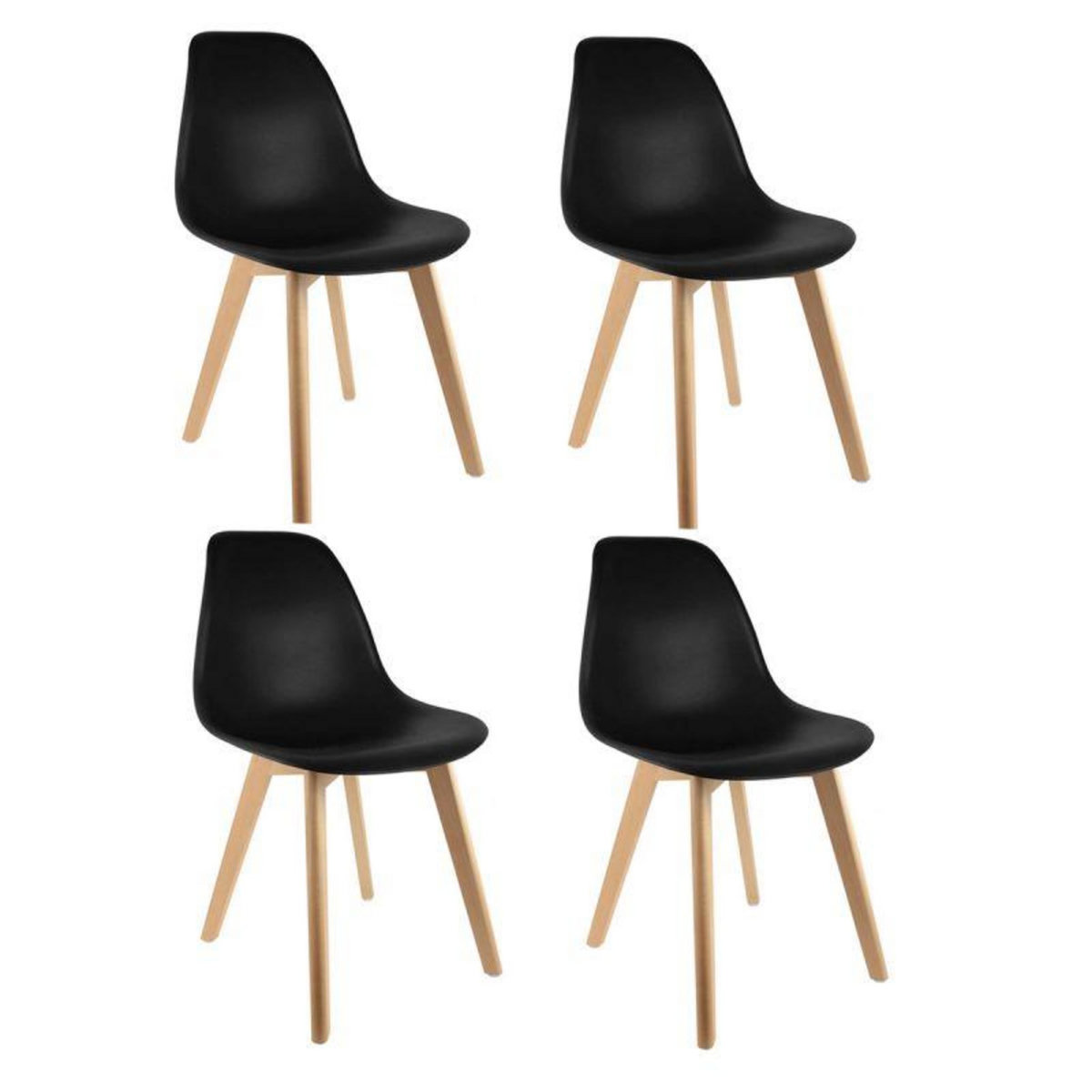 Paris Prix Lot de 4 Chaises Scandinave  Atun  86cm Noir