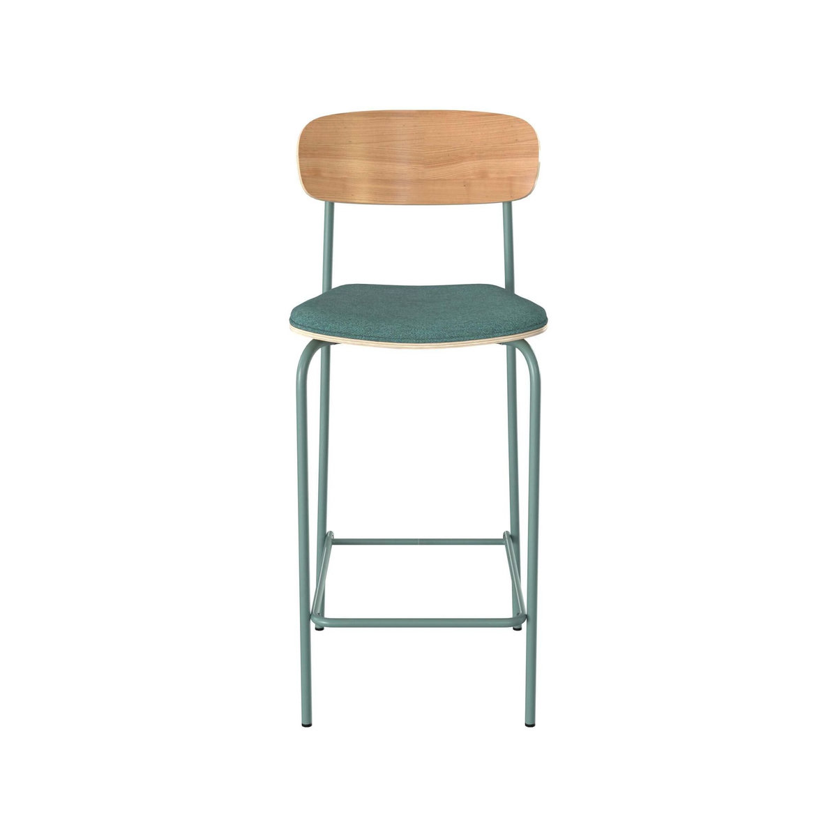 Rendez vous déco Lot de 2 chaises pour îlot central en tissu bleu canard 65 cm-Alba