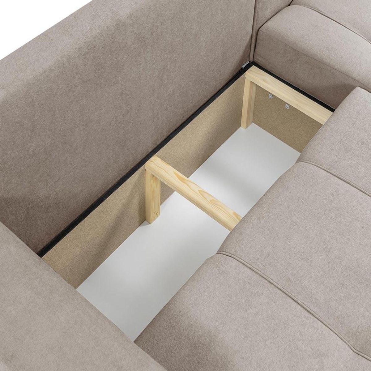 BEST MOBILIER Nicole - canapé d'angle réversible 4 places convertible avec coffre en tissu