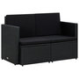 Voir la diapositive 1 : VIDAXL Canape de jardin a 2 places avec coussins Noir Resine tressee