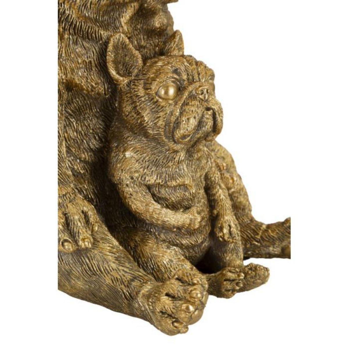 Paris Prix Lampe à Poser en Résine  Chiens  43cm Or & Noir