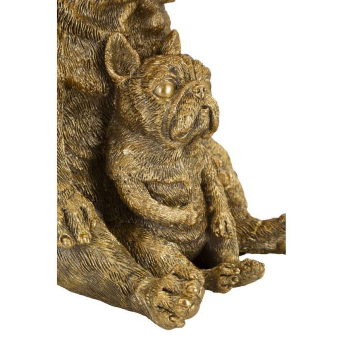 Paris Prix Lampe à Poser en Résine  Chiens  43cm Or & Noir