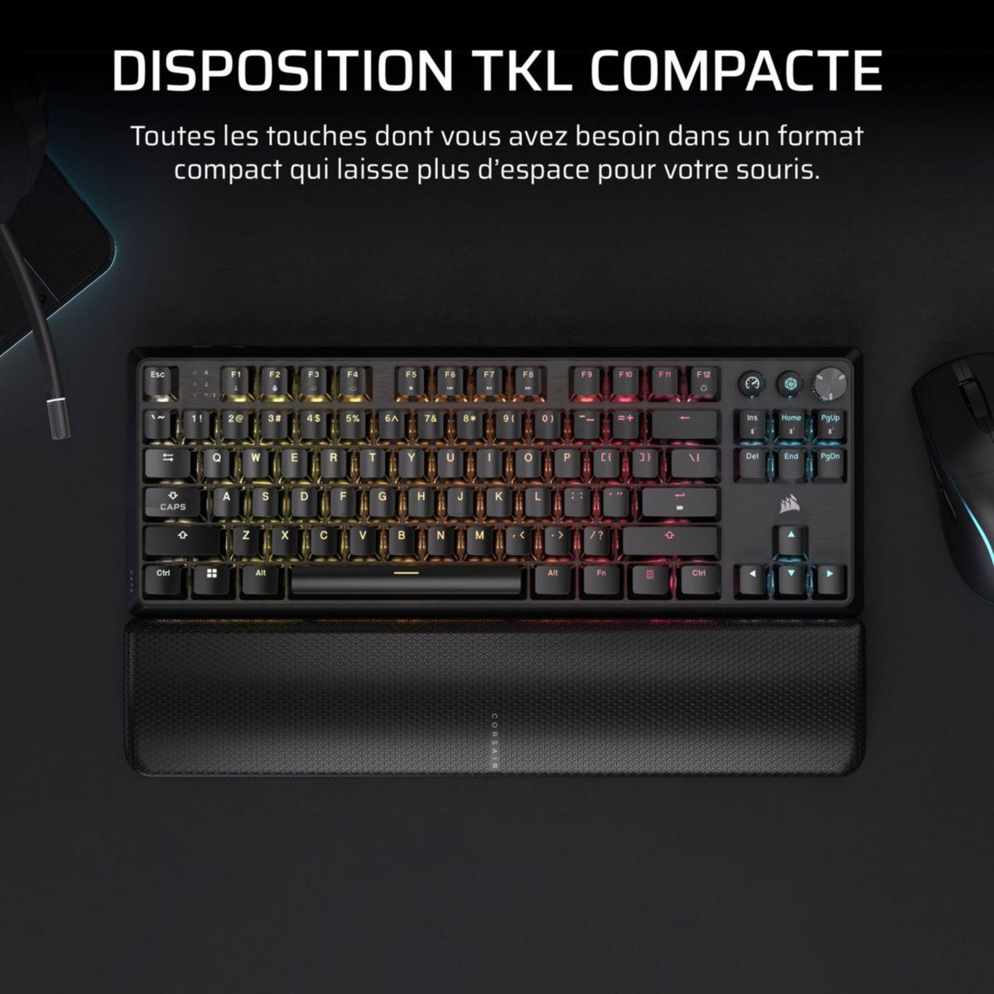 Voir la diapositive 3 : Corsair Clavier gamer sans fil k70 core tkl wireless