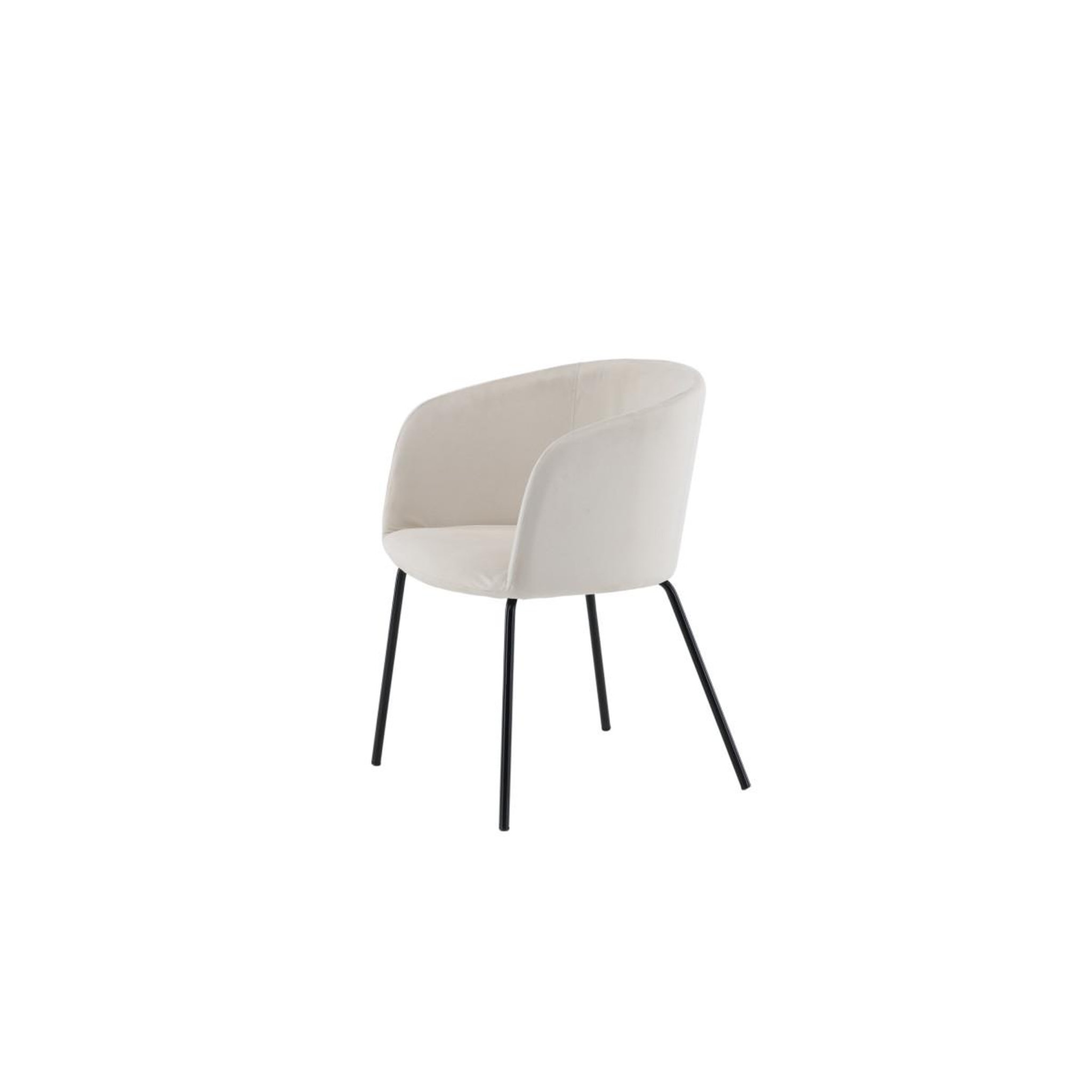 Voir la diapositive 4 : Paris Prix Chaise en velours  berit  78cm beige & noir