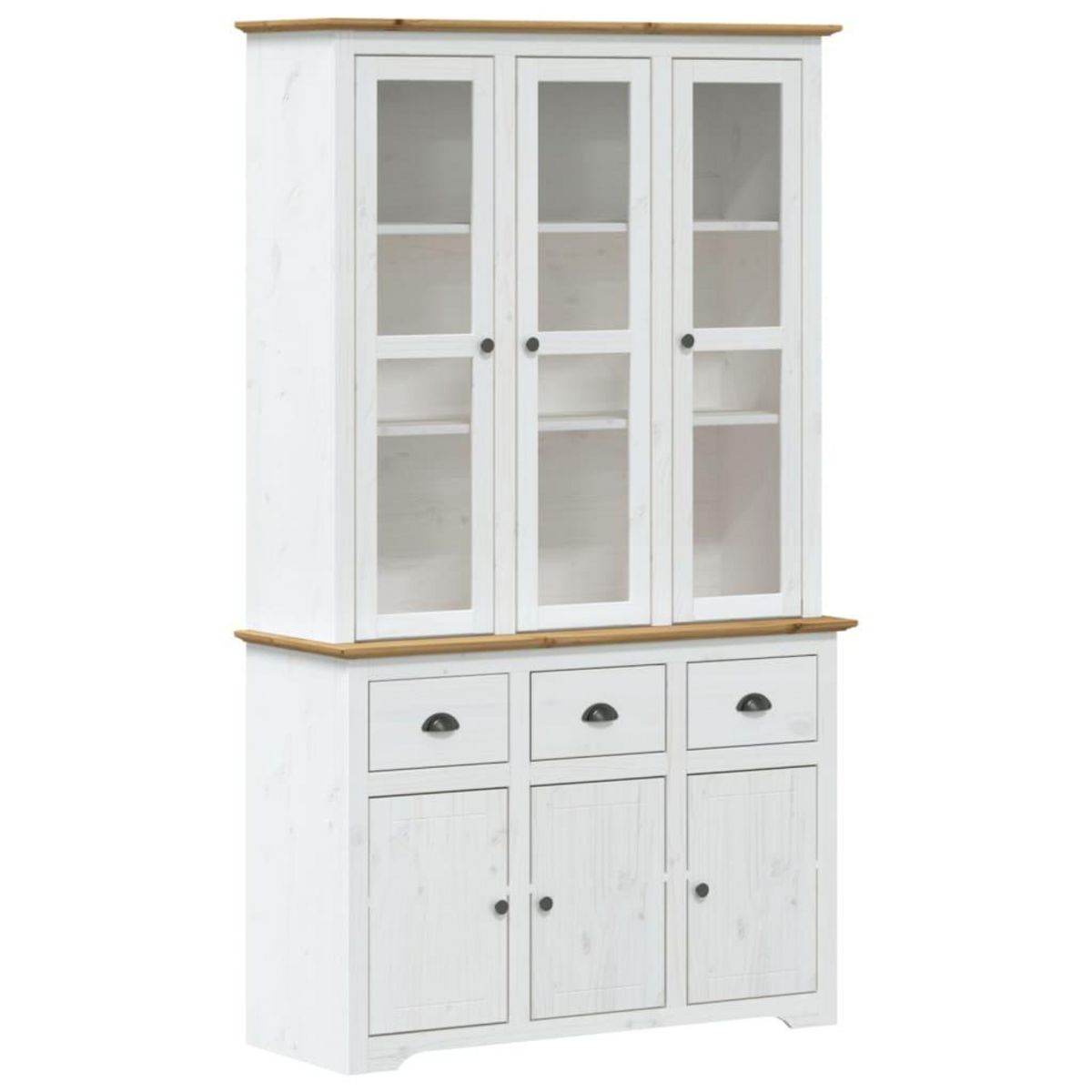 VIDAXL Buffet BODO blanc et marron 115,5x43x200,5cm bois massif de pin