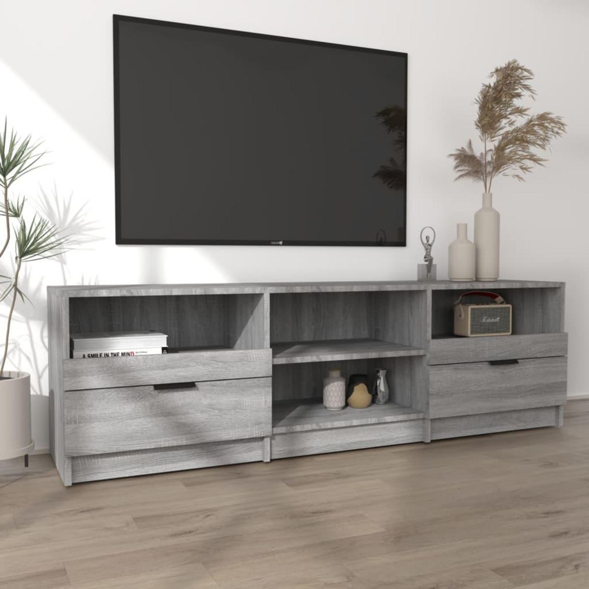 VIDAXL Meuble TV Sonoma gris 150x33,5x45 cm Bois d'ingenierie