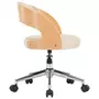 VIDAXL Chaise pivotante de bureau Creme Bois courbe et similicuir