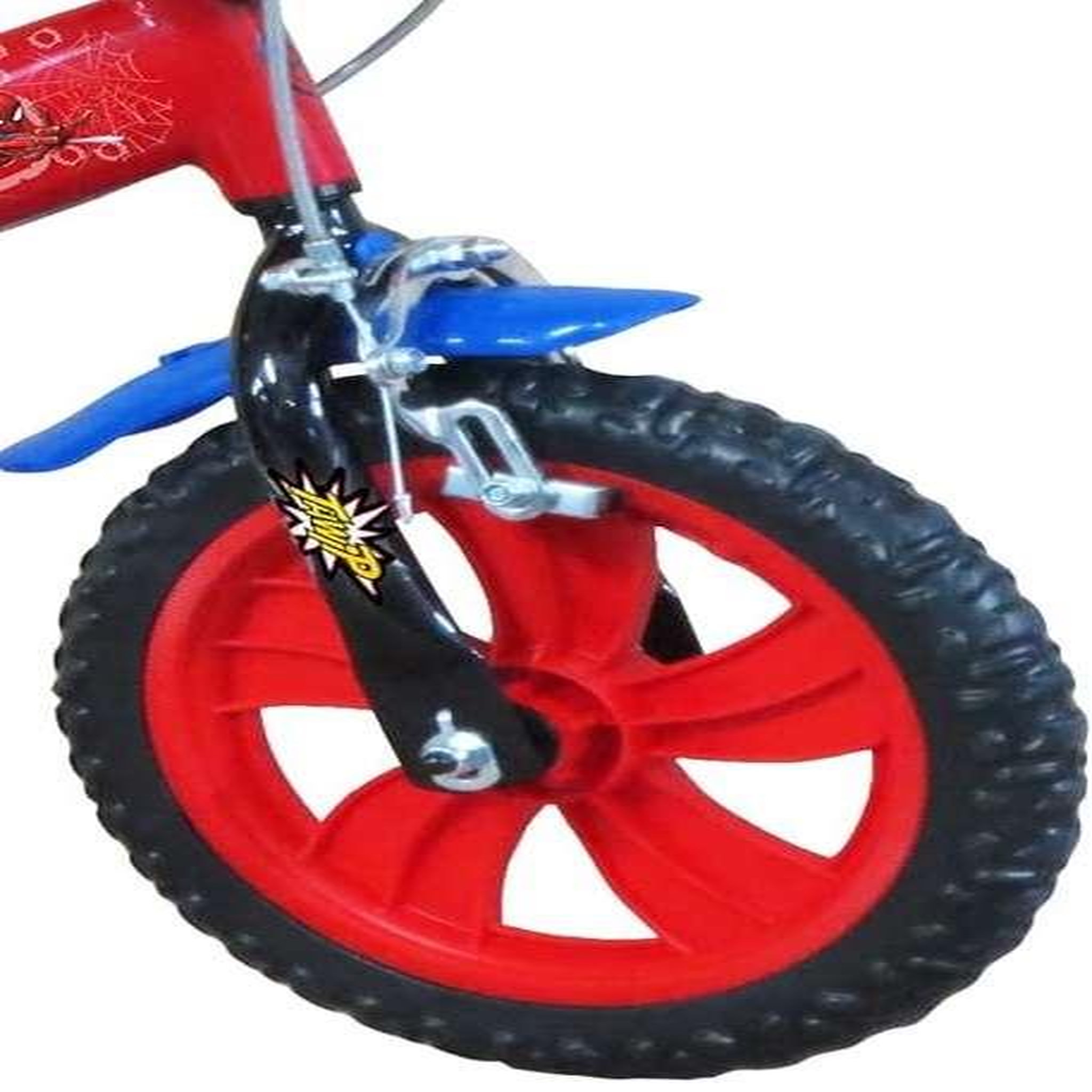 Voir la diapositive 3 : Marvel Vélo enfant - Modèle 12'' Spiderman + Casquepour enfant de 85/100 cm avec stabilisateurs - 2 freins - Plaque décorative avant - Porte bidon