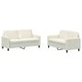 Voir la diapositive 2 : VIDAXL Ensemble de canapes 2 pcs creme velours