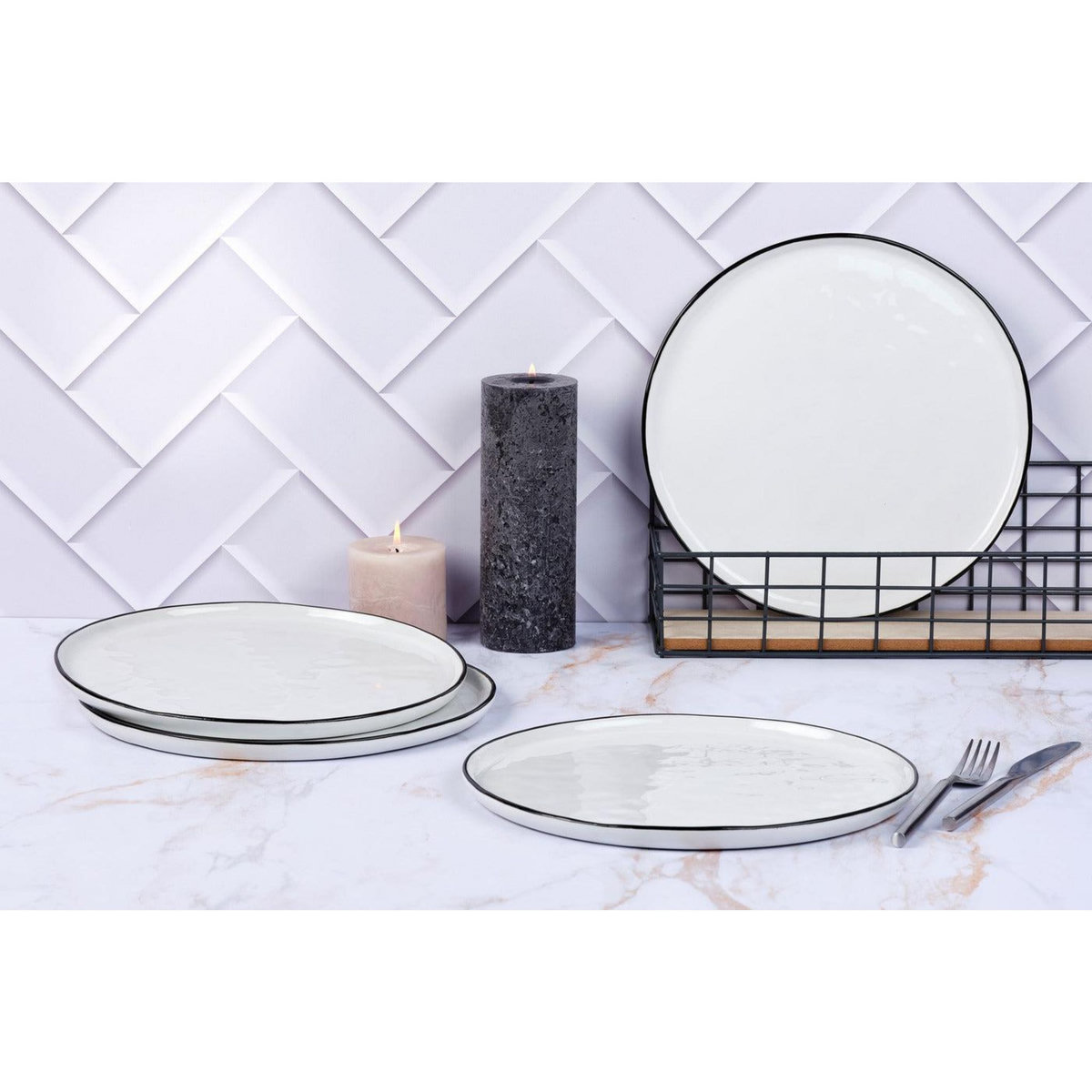 BJORN Assiette PURE Ø27,5cm - 4 pièces - Blanc Neige