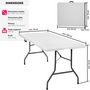 Voir la diapositive 6 : tectake Table de camping pliable blanc