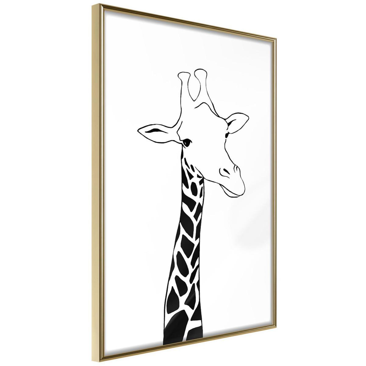 Paris Prix Affiche Murale Encadrée  Black and White Giraffe