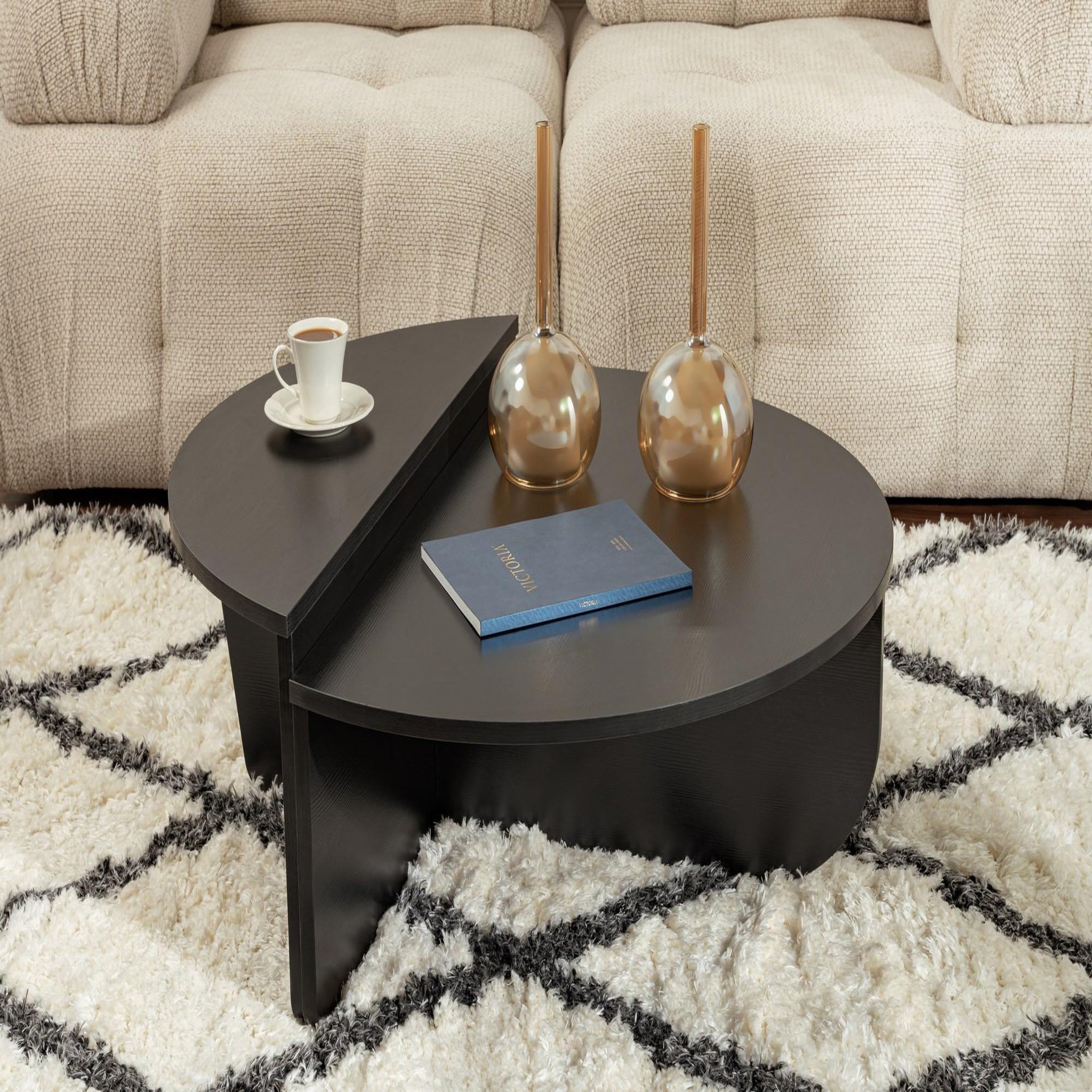 Voir la diapositive 4 : Habitat et Jardin Table basse en bois  orion  - 90 x 60 x 30 cm - boisnoir