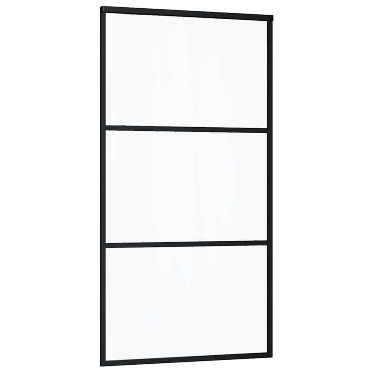 VIDAXL Porte coulissante kit de quincaillerie noir 102x205cm verre ESG