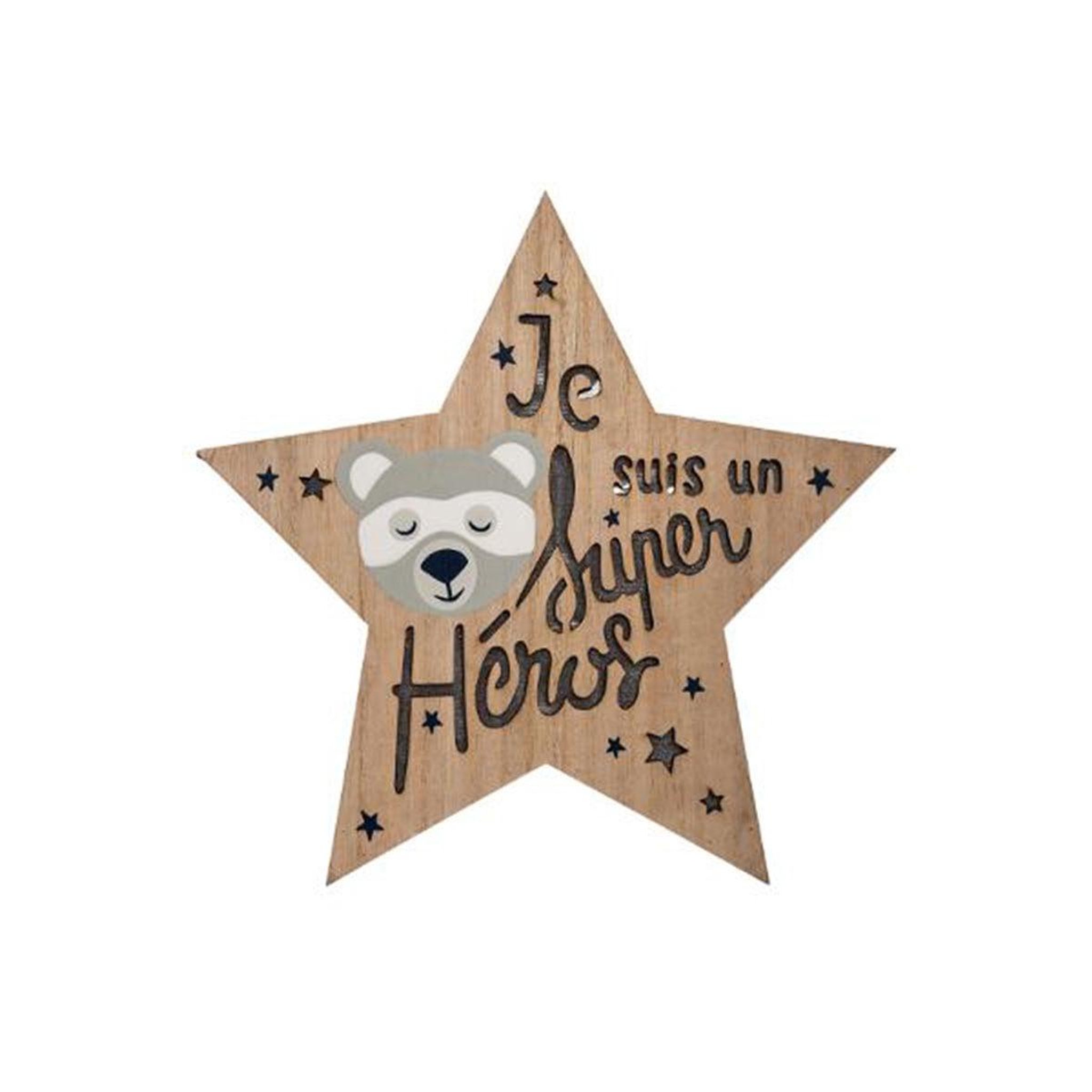 Voir la diapositive 2 : Atmosphera Kids Lampe Design Led Enfant  Étoile  28cm Naturel