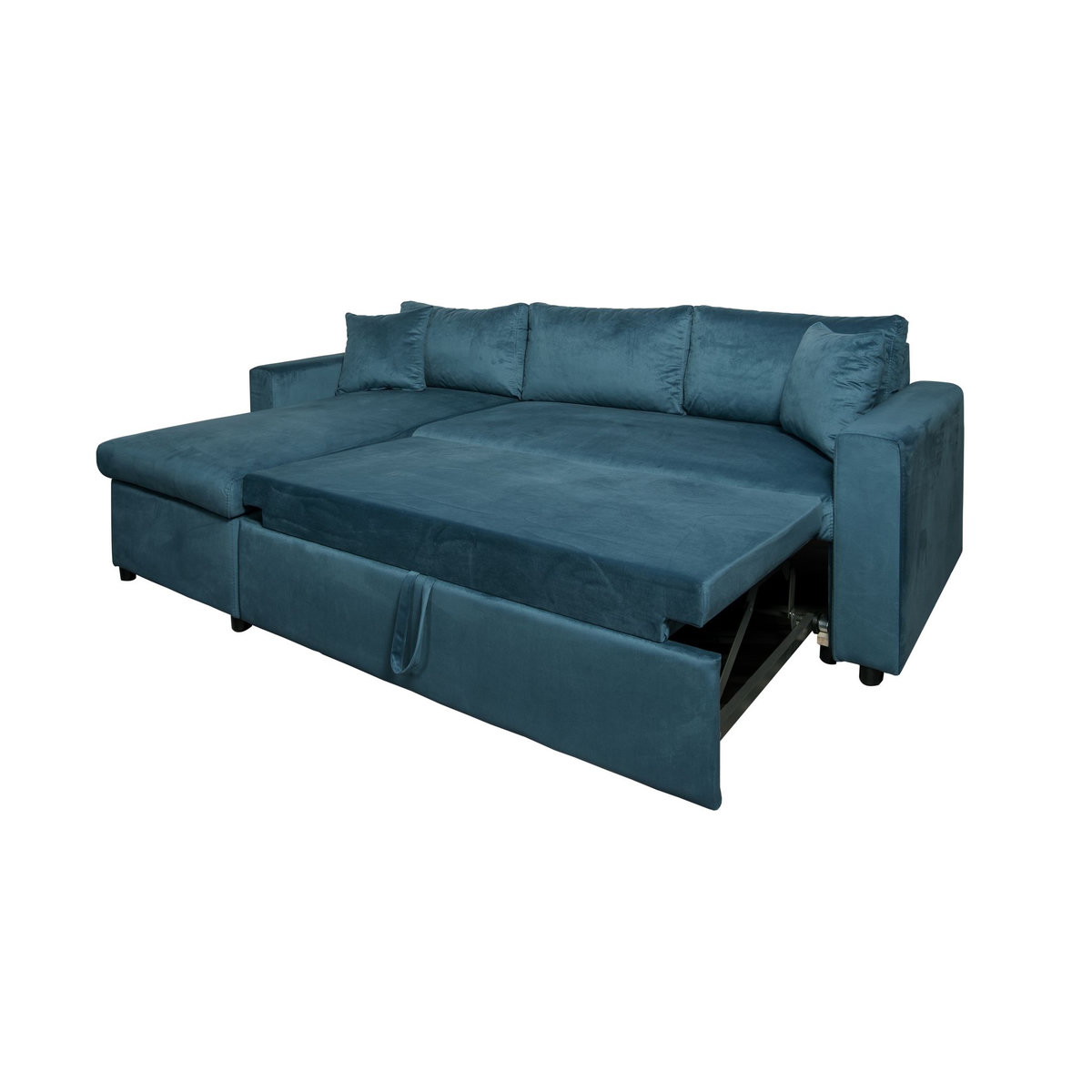 Canapé d'angle convertible et réversible  tissu aspect velours 3 places MATHILDE