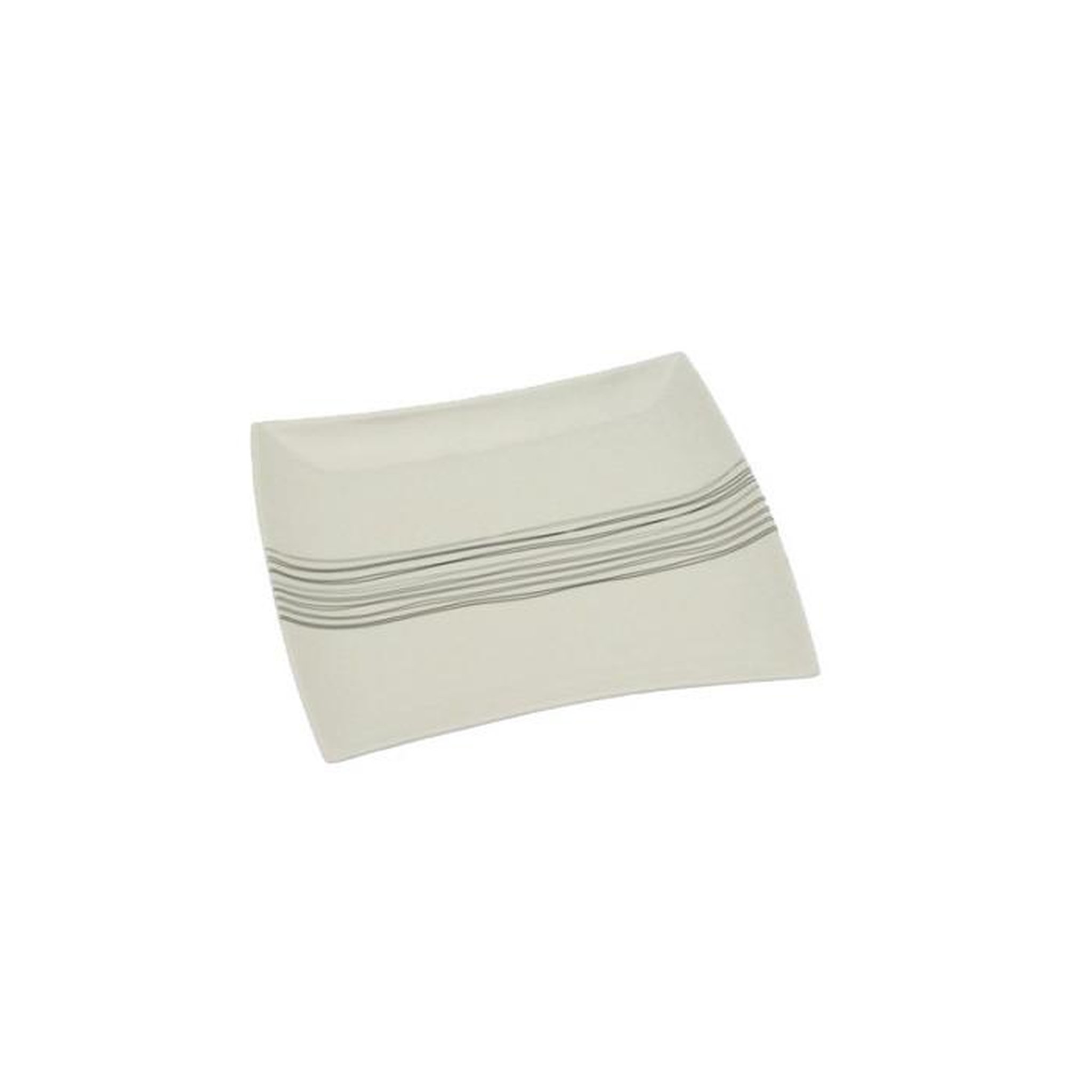 Voir la diapositive 2 : SECRET DE GOURMET Lot de 6 Assiettes à Dessert Carrées  Lignes  20cm Blanc