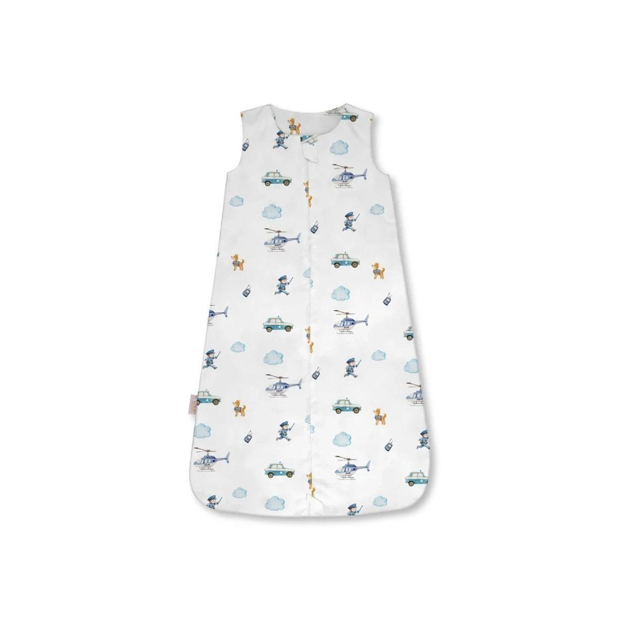 WALDIN Gigoteuse en bambou 50 × 90 cm 0,5 TOG - taille M - motif policier, blanc