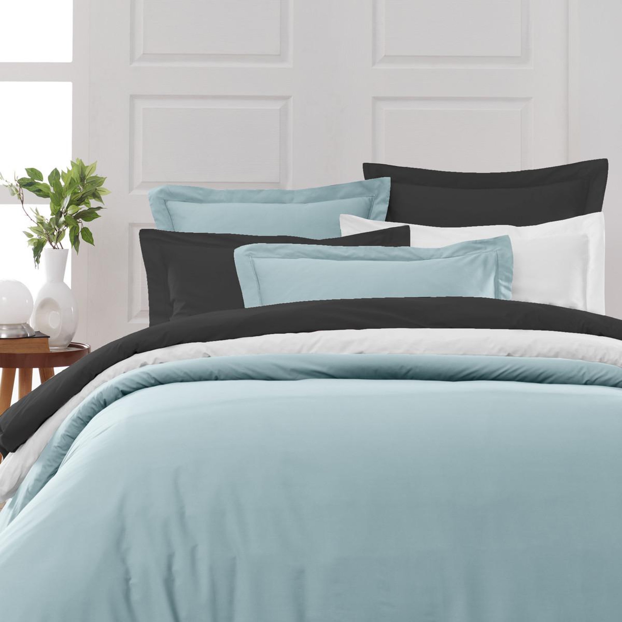Voir la diapositive 3 : Sensei Maison Taie de traversin en percale de coton SOFT PERCALE - 45x185 cm