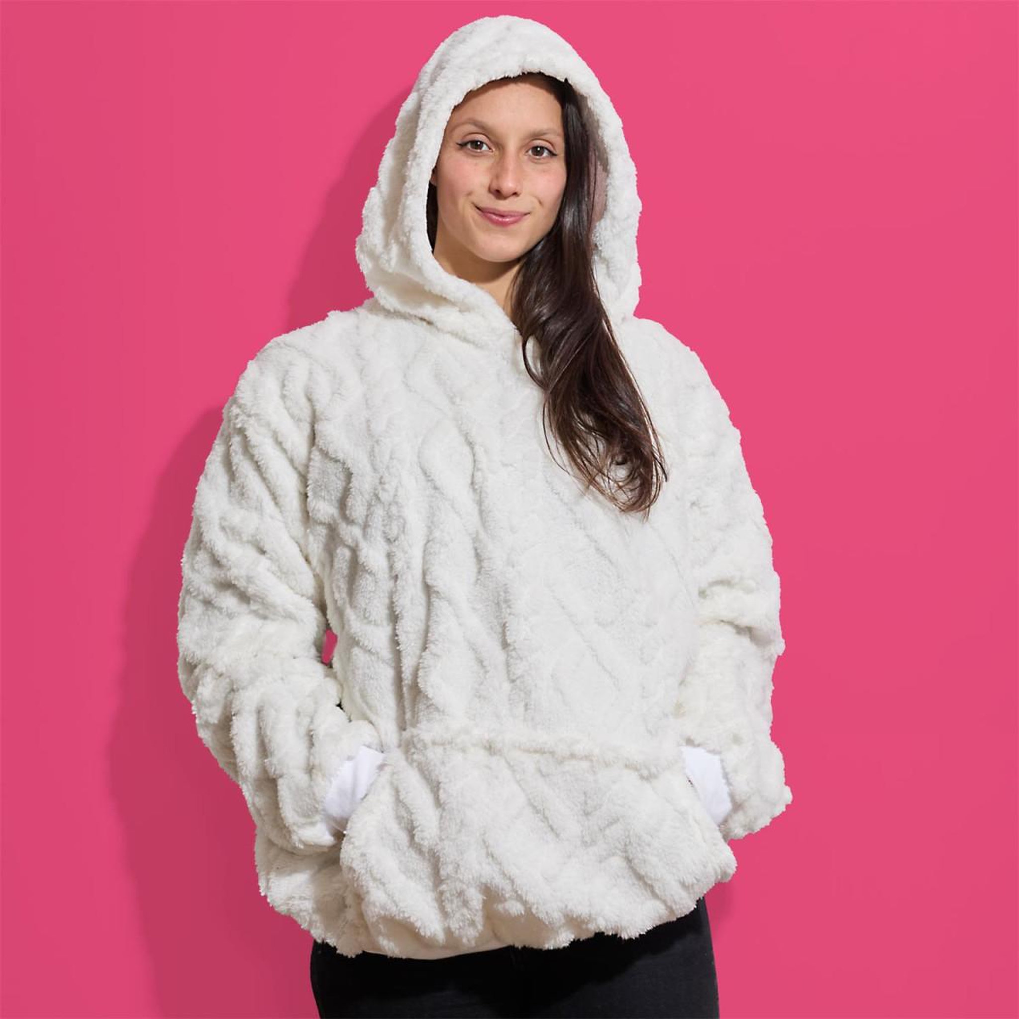 Voir la diapositive 3 : The concept Factory Sweat à capuche ultra doux  flemme de ouf  blanc