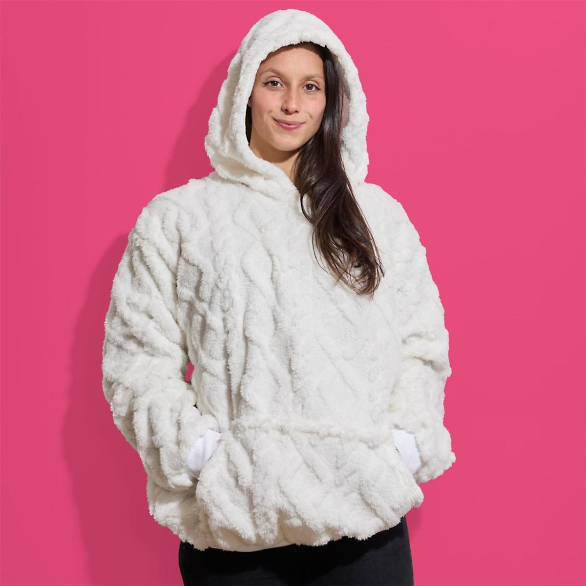 Paris Prix Sweet à Capuche Ultra Doux  Flemme de Ouf  Blanc