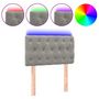 Voir la diapositive 2 : VIDAXL Tete de lit a LED Gris clair 80x7x78/88 cm Velours