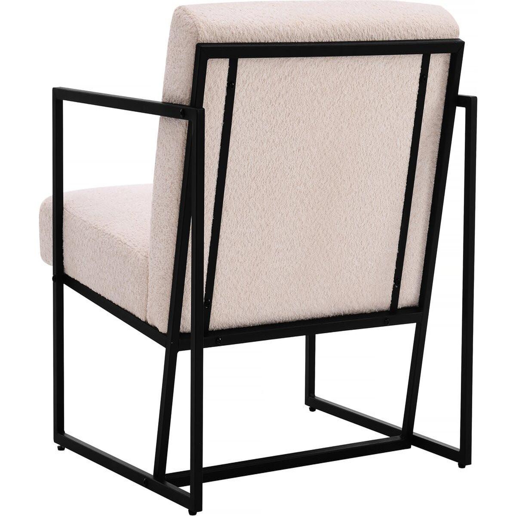 Voir la diapositive 4 : Habitat et Jardin Fauteuil  kennedy  en velours et métal - 73. 5 x 75.5 x 81 cm - crème