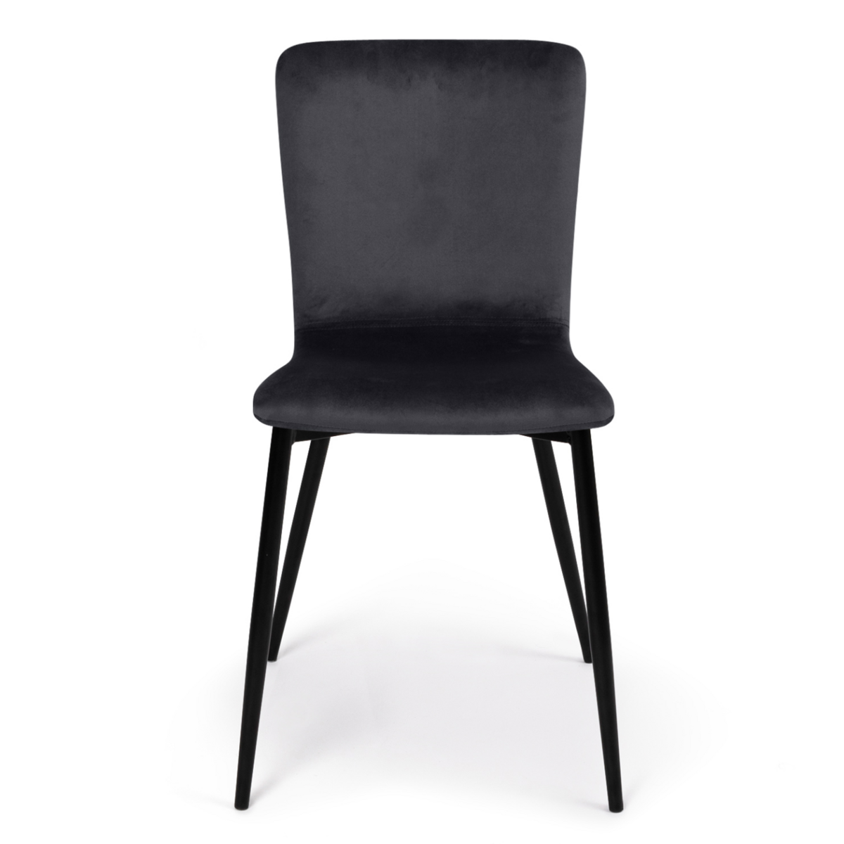 ID MARKET Lot de 4 chaises MACHA en velours gris foncé pour salle à manger