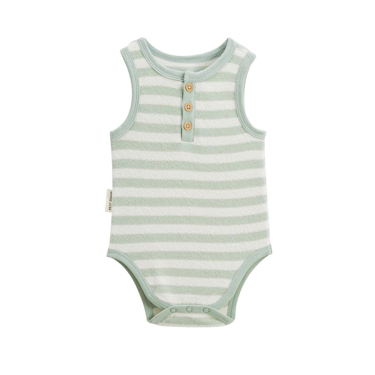 Petit Béguin Lot de 2 bodies bébé sans manches en éponge Cayo coco