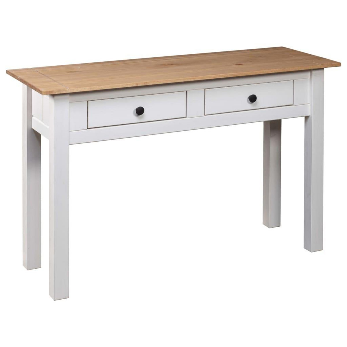 VIDAXL Table console Blanc 110x40x72 cm Pin solide Gamme Panama