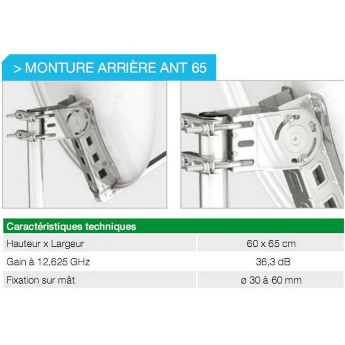 CAHORS Antenne parabolique acier 65cm + lnb - 141200r13