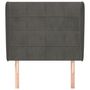 Voir la diapositive 3 : VIDAXL Tete de lit avec oreilles Gris fonce 93x23x118/128 cm Velours