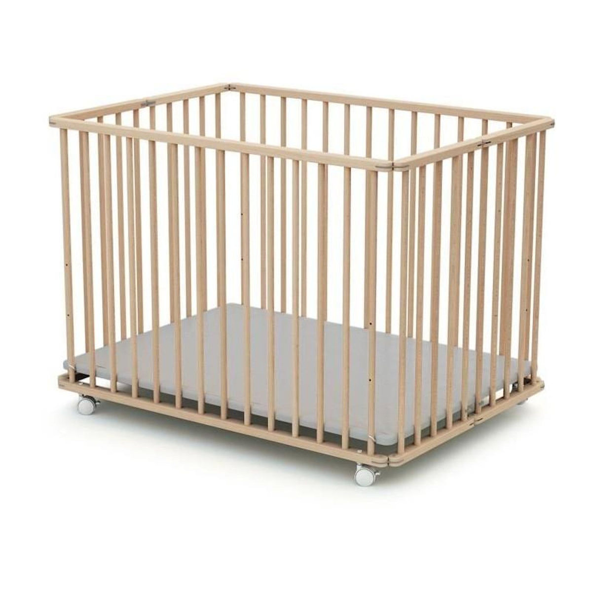 WEBABY Parc bébé pliant en bois 70 x 100 cm