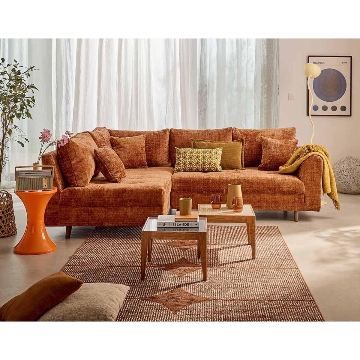 LISA DESIGN Rune - canapé d'angle gauche 4 places en velours texturé