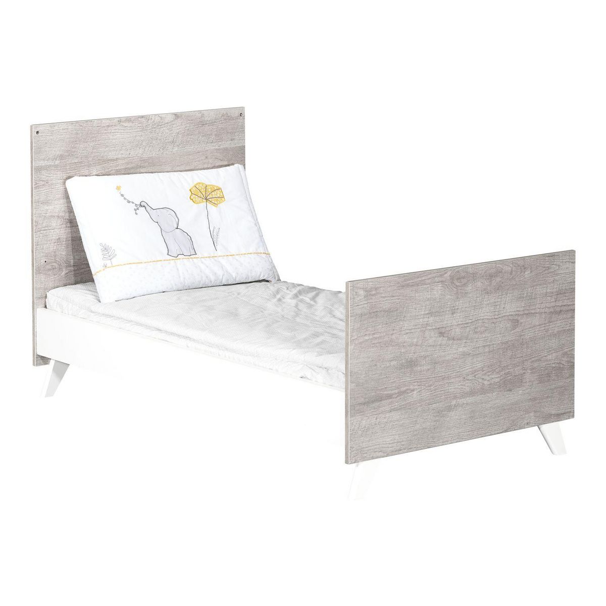 BABY PRICE  Lit bébé évolutif Little Big Bed 140x70cm SCANDI coloris gris 
