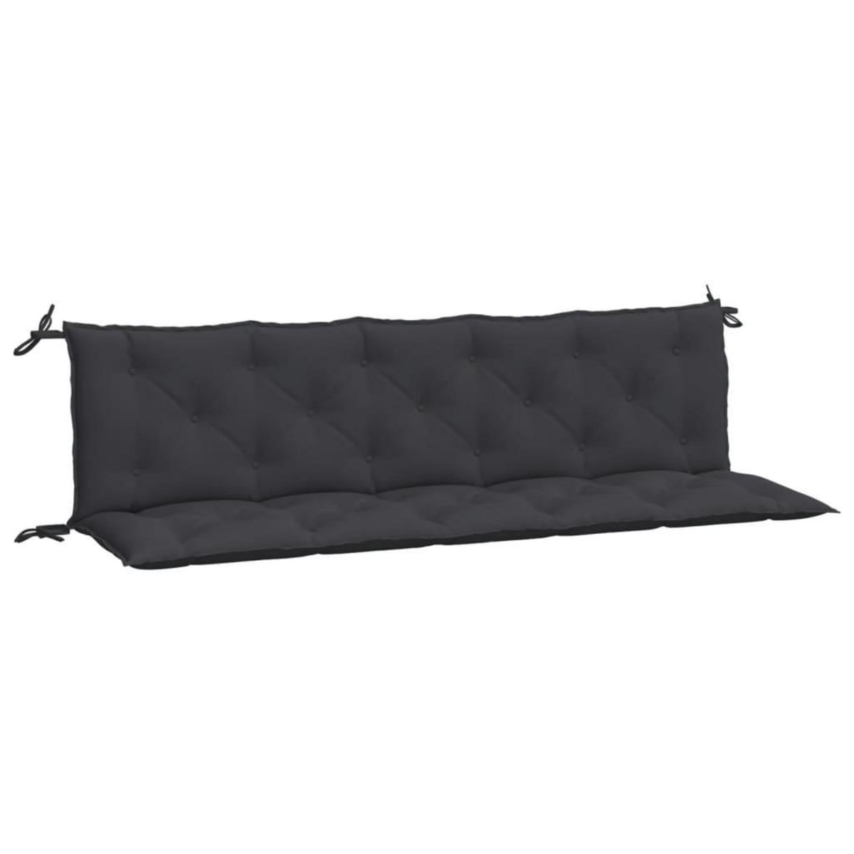 VIDAXL Coussins de banc jardin lot de 2 noir 180x50x7 cm tissu Oxford