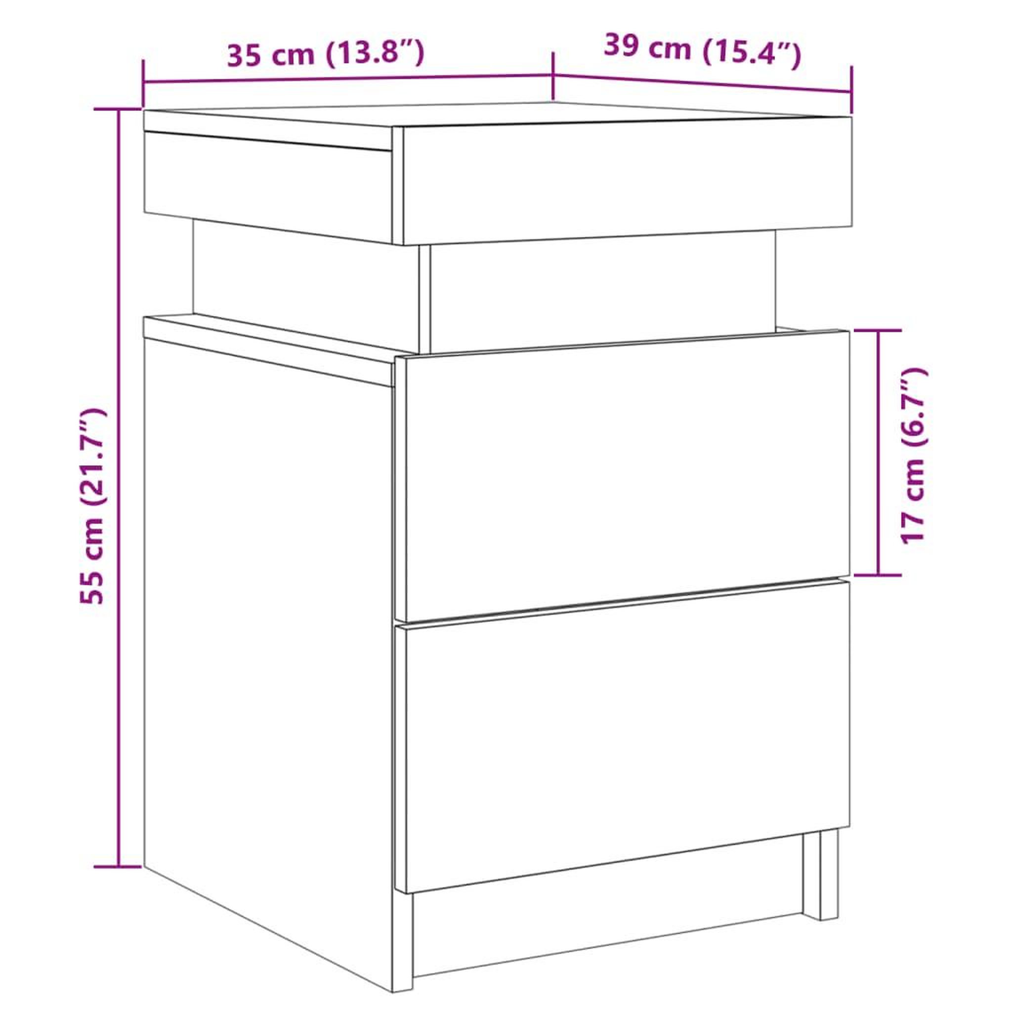 Voir la diapositive 6 : VIDAXL Tables de chevet avec LED 2 pcs vieux bois bois d'ingenierie
