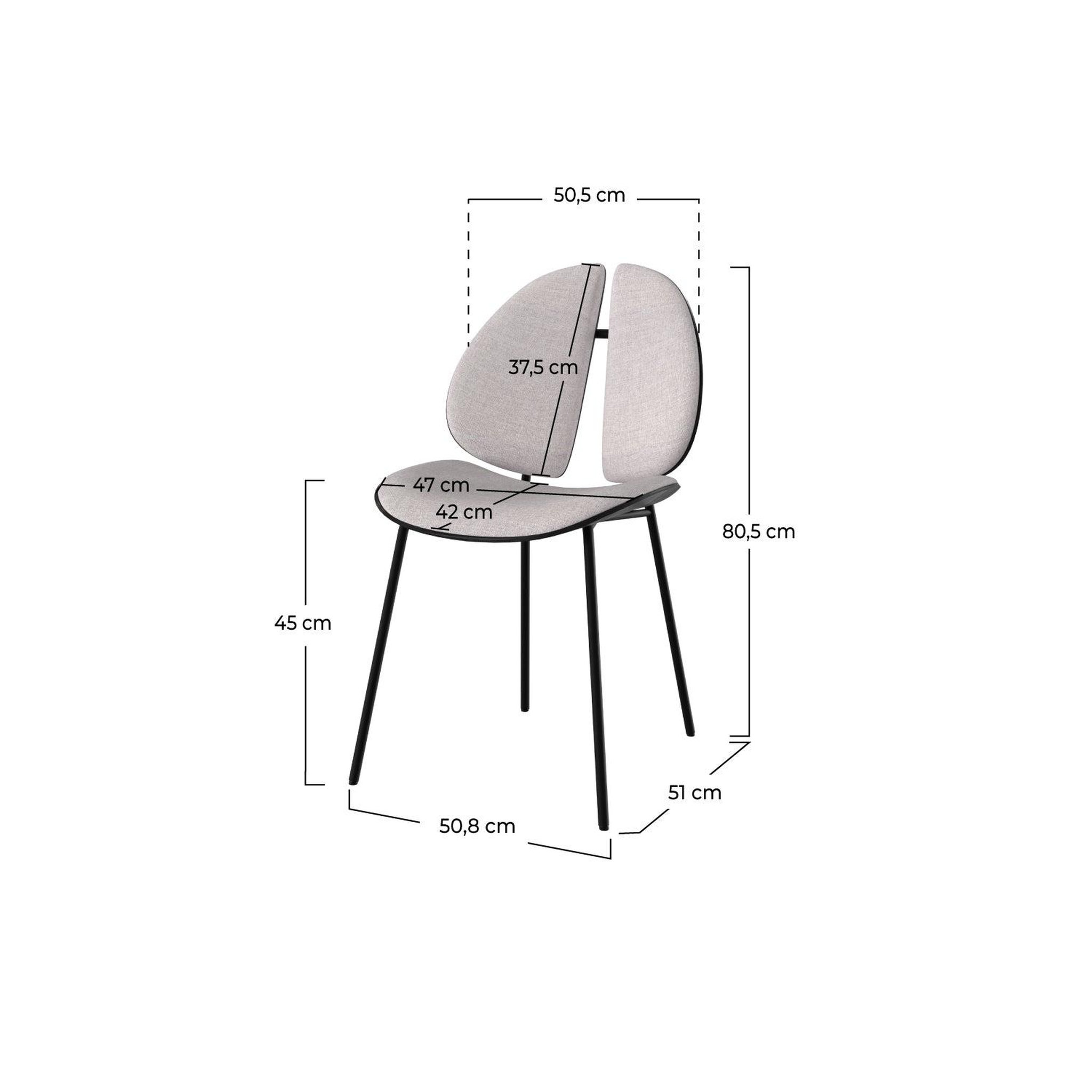 Voir la diapositive 4 : MAISON PAVANE Chaise en tissu gris et bois noir-coccinelle