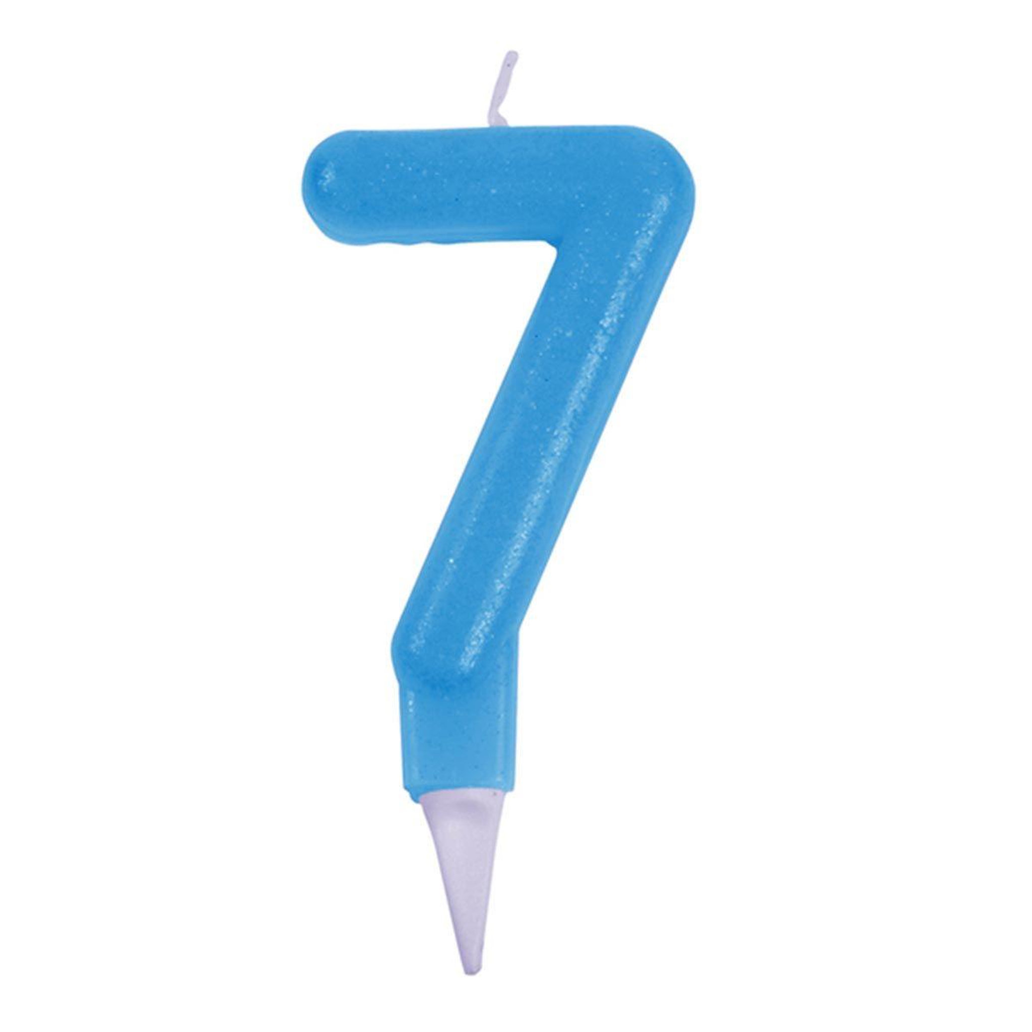 HOMEA Bougie d'Anniversaire Paillette  Chiffre 7  7cm Bleu