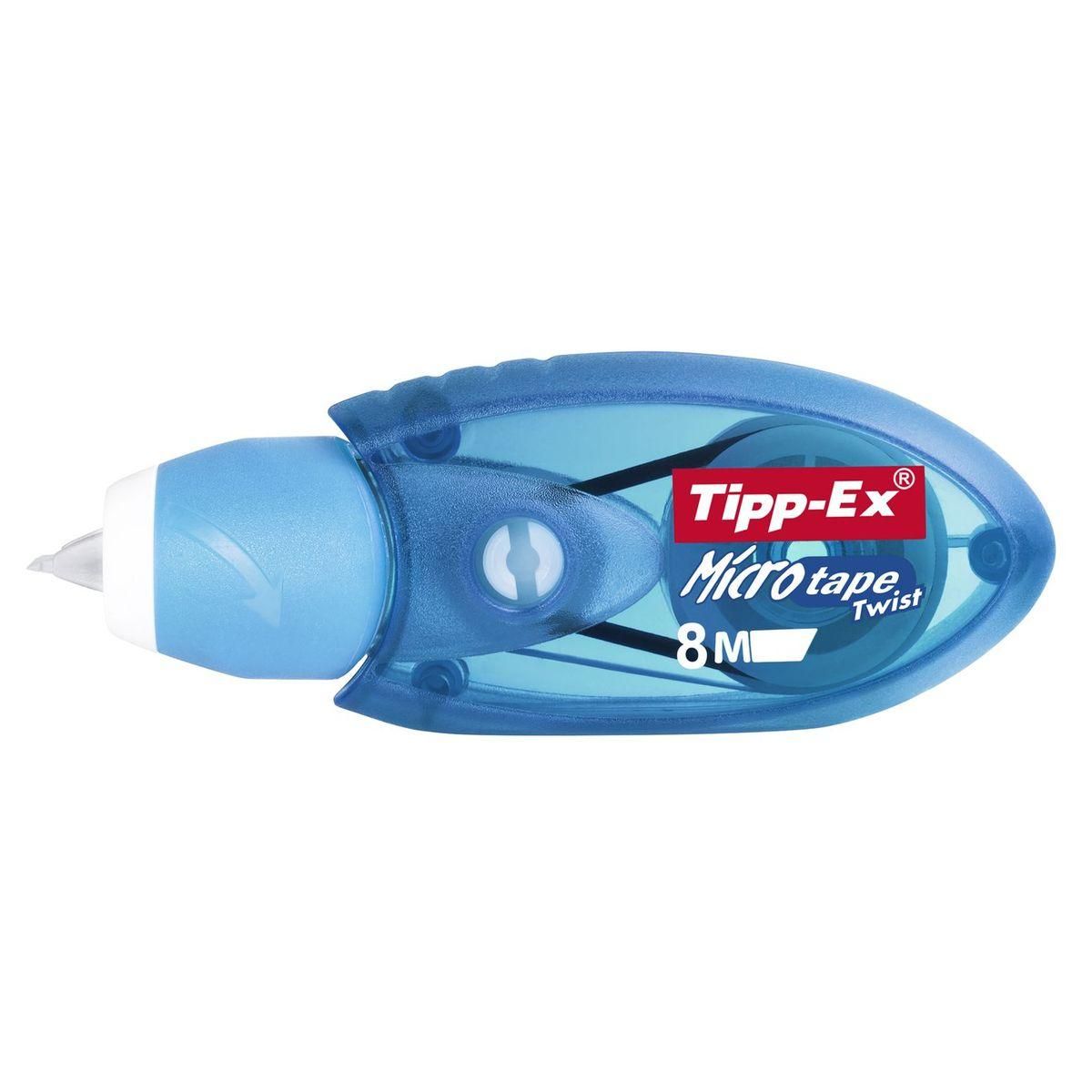 TIPP-EX Lot de 3 souris correctrices 8m avec capuchon Micro Tape Twist bleu et vert