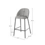 Voir la diapositive 4 : Rendez vous déco Lot de 2 chaises pour îlot central 66 cm en tissu chiné gris clair-Karl