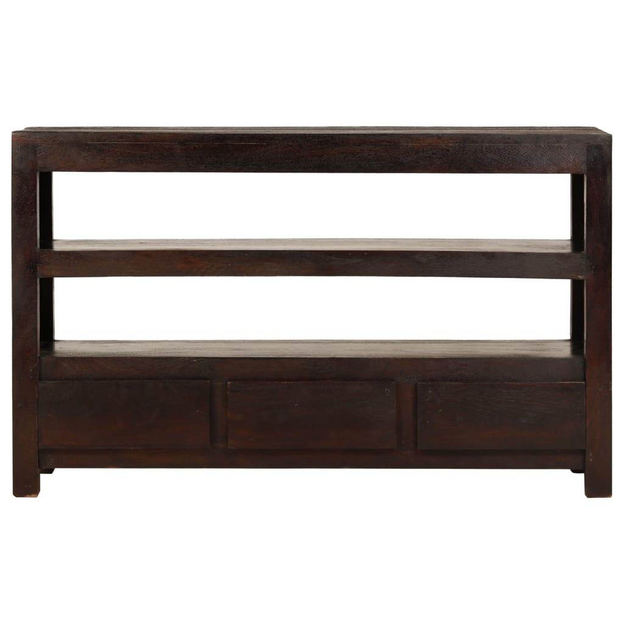 Voir la diapositive 2 : VIDAXL Meuble TV Bois d'acacia solide 90 x 30 x 55 cm Marron fonce