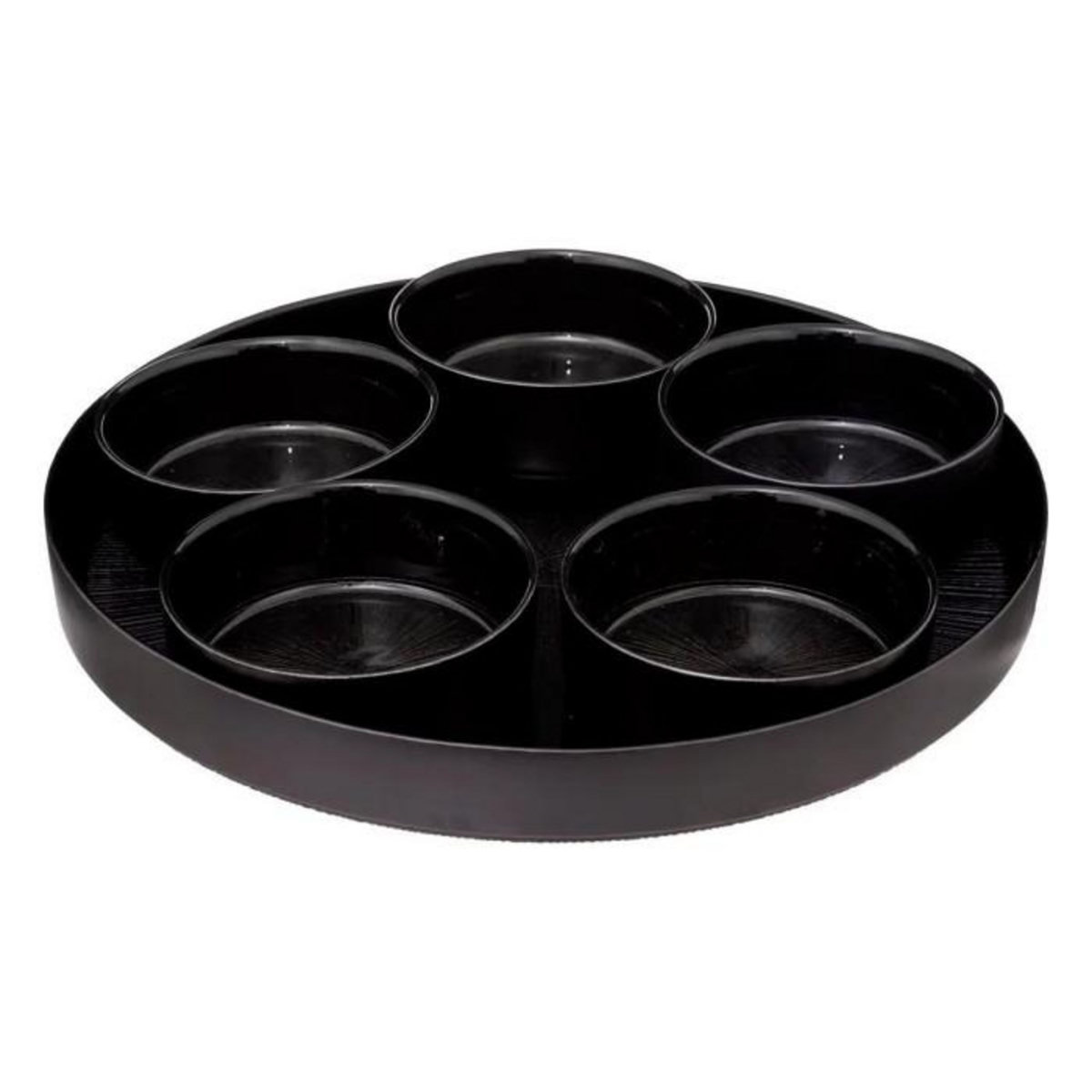 SECRET DE GOURMET Service Apéritif 6 Pièces  Astra  34cm Noir