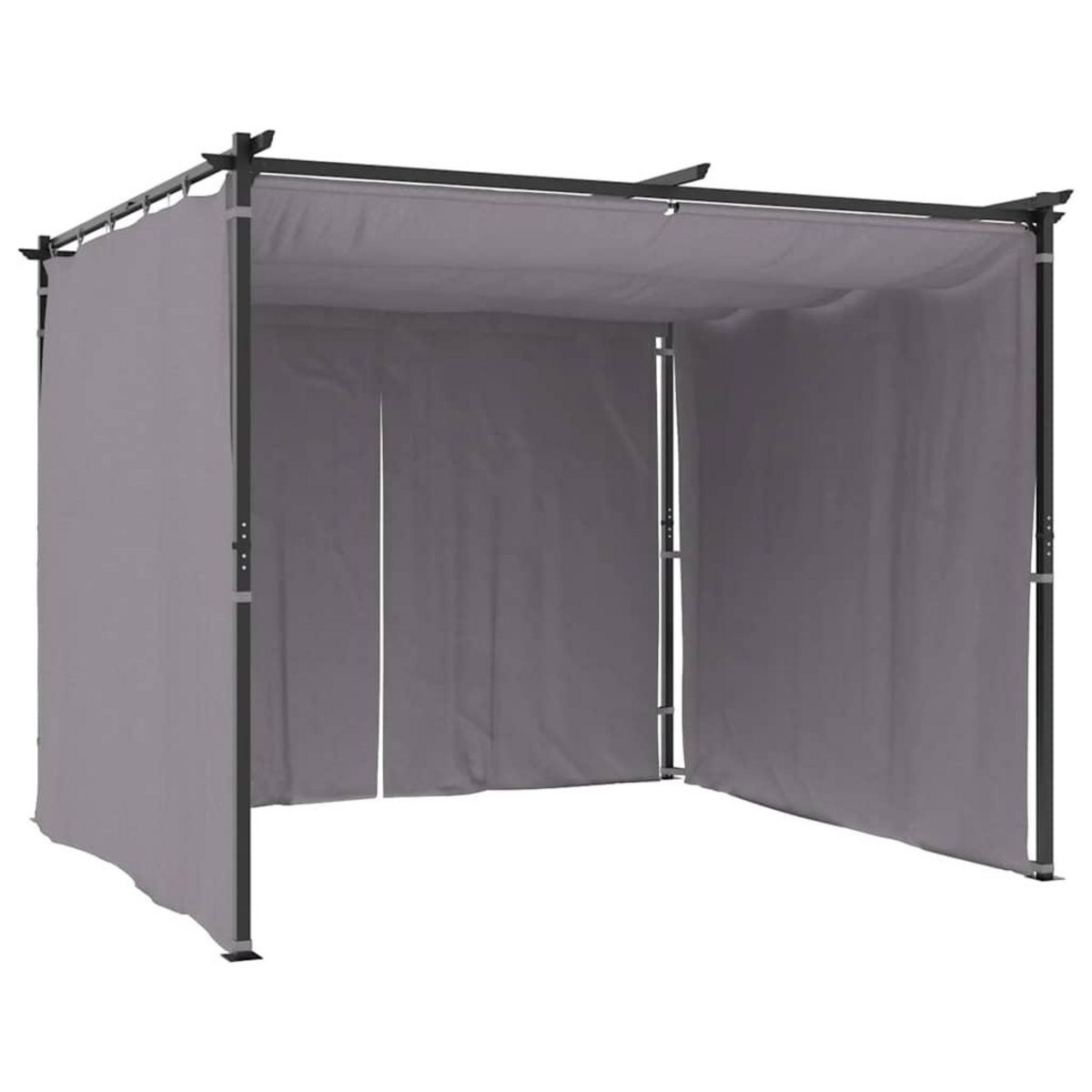 VIDAXL Tonnelle avec rideaux 3x3 m Anthracite Acier