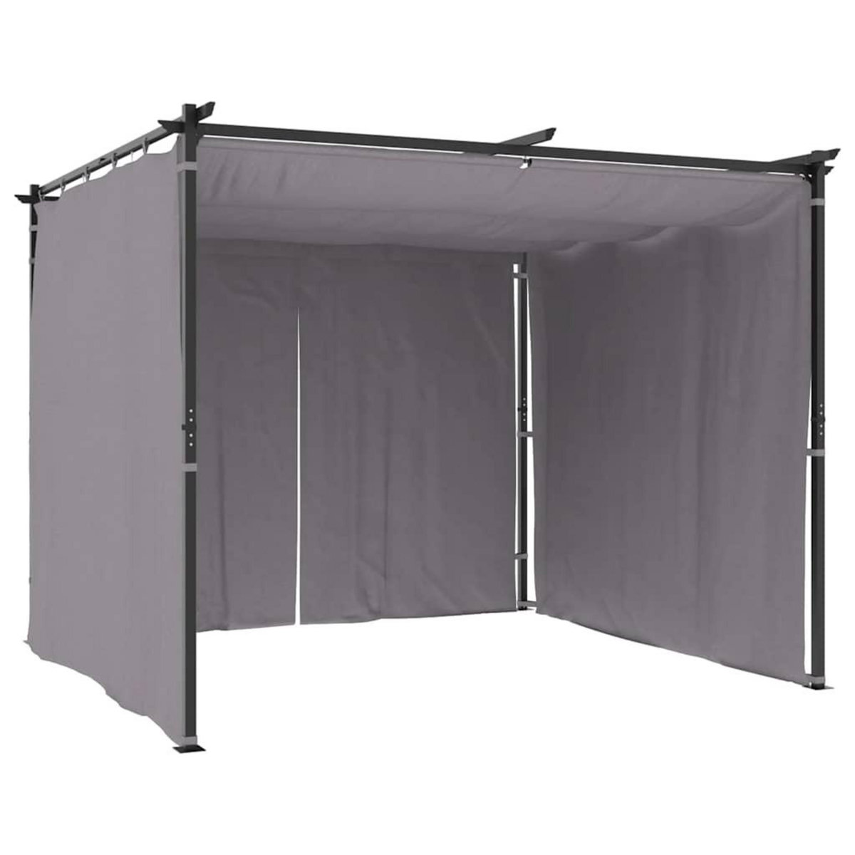 VIDAXL Tonnelle avec rideaux 3x3 m Anthracite Acier